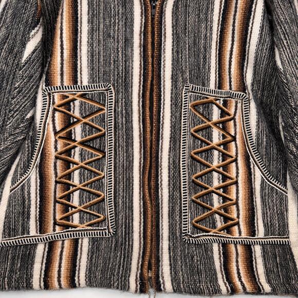VTG Peruvian Woven Wool Full Zip Jacket - Large - Picture 2 of 5